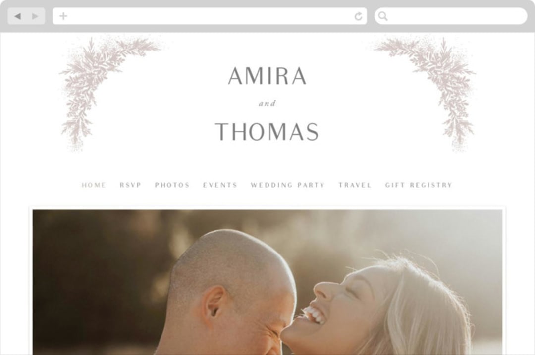 "Romantic Whisper" - Wedding Website in Gravel by Jennifer Postorino - Desktop Design