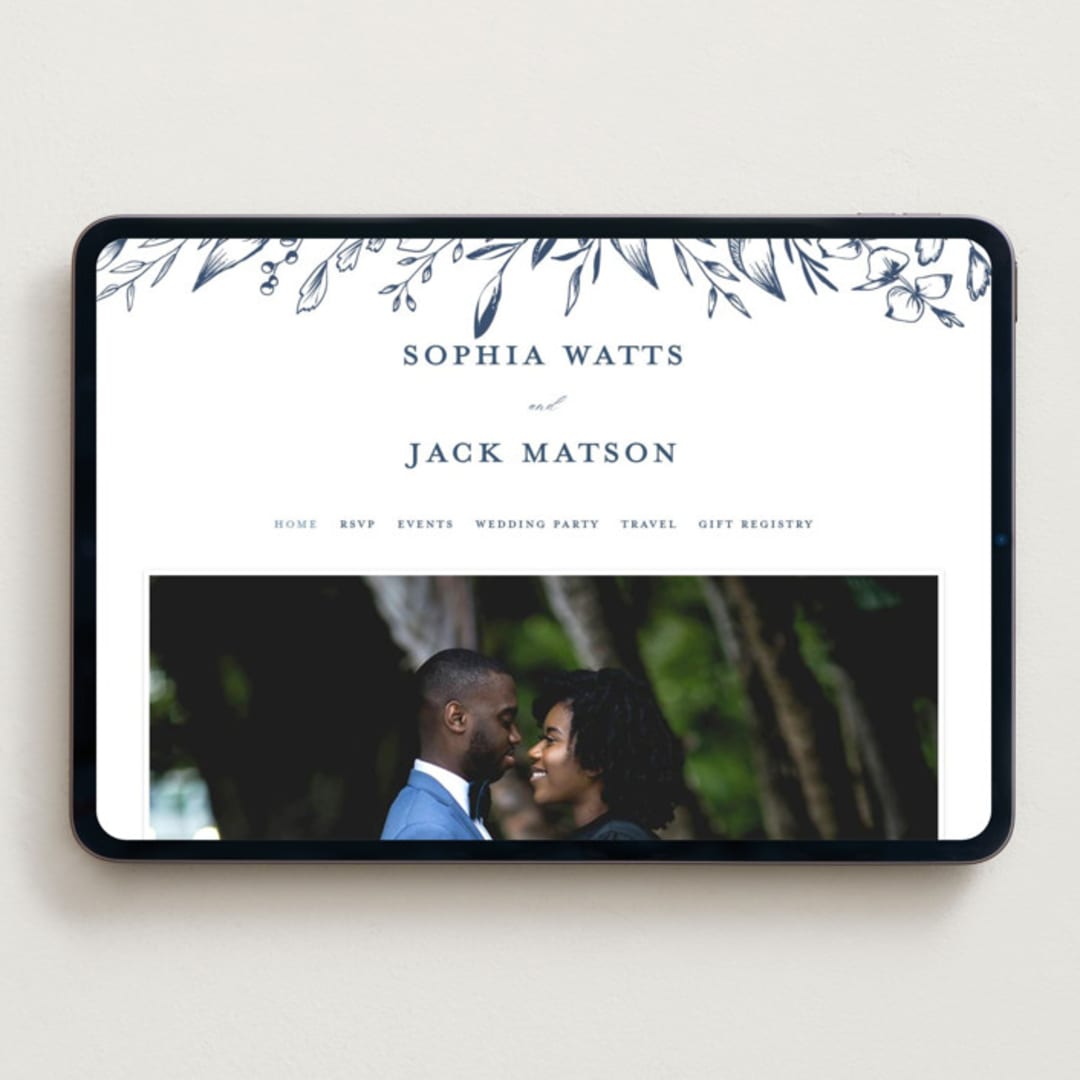 "Everlasting" - Wedding Website in Indigo by Susan Moyal - Desktop Design