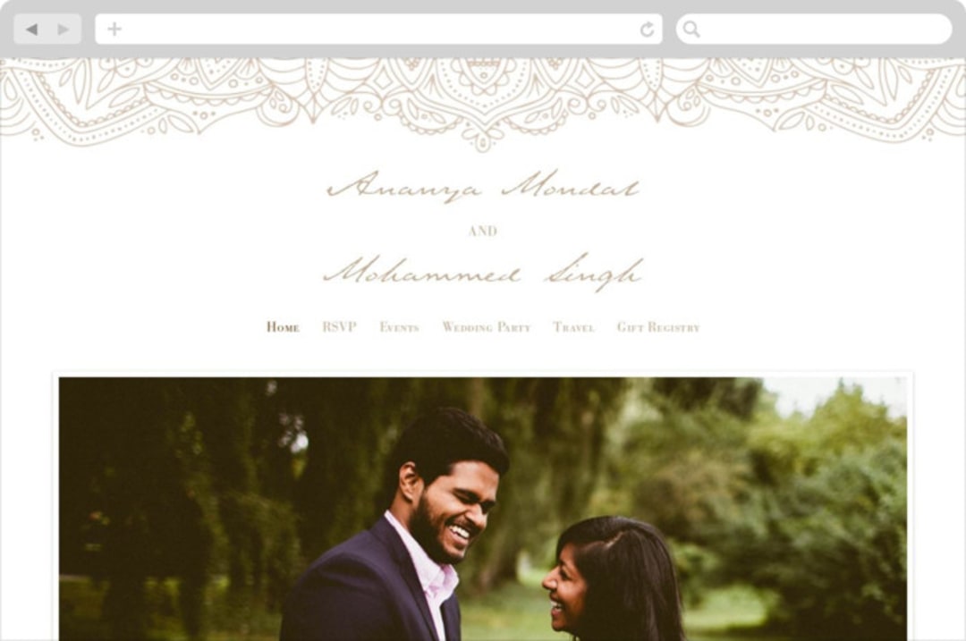 "Extravagant" - Wedding Website in Natural by Jessie Steury - Desktop Design