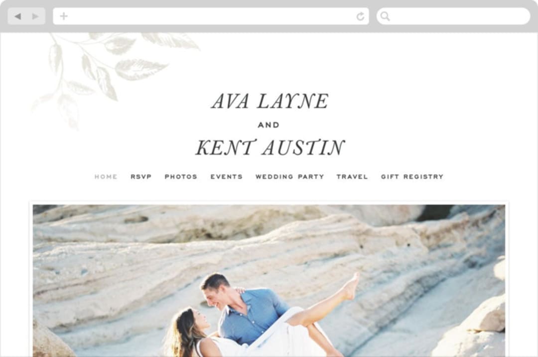 "Halcyon" - Wedding Website in Snow by Leah Bisch - Desktop Design
