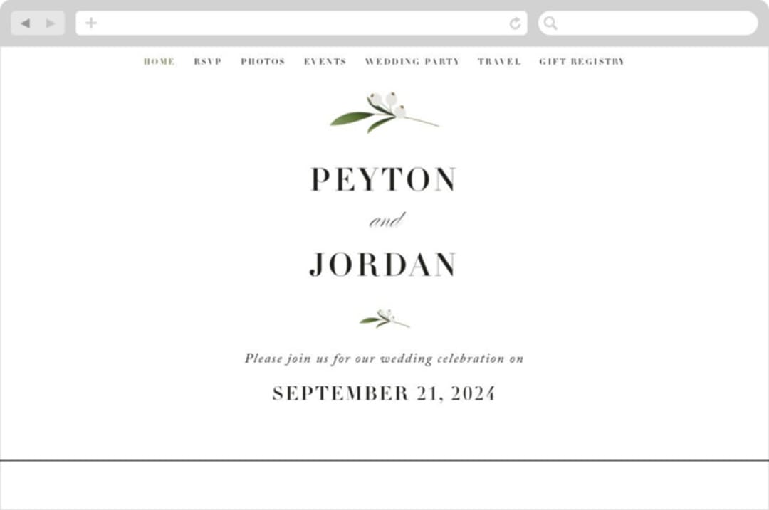"Adorned Ampersand" - Wedding Website in Cotton by Jennifer Postorino - Desktop Design