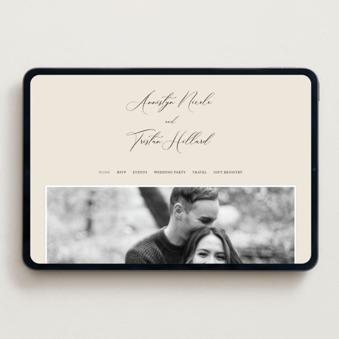 "Love Story" - Wedding Website in Mocha by Jennifer Postorino - Desktop Design