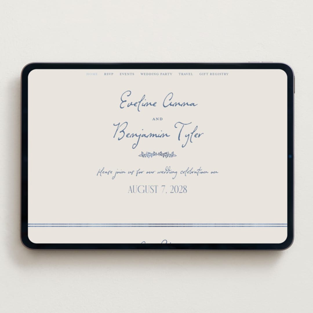 "Pavilion" - Wedding Website in Navy by Petra Kern - Desktop Design