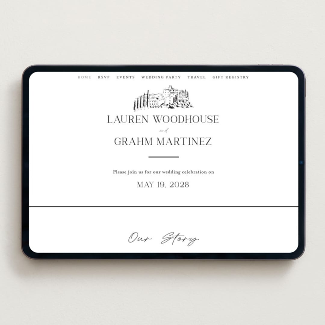 "Countryside Villa" - Wedding Website in Noir by Shiny Penny Studio - Desktop Design
