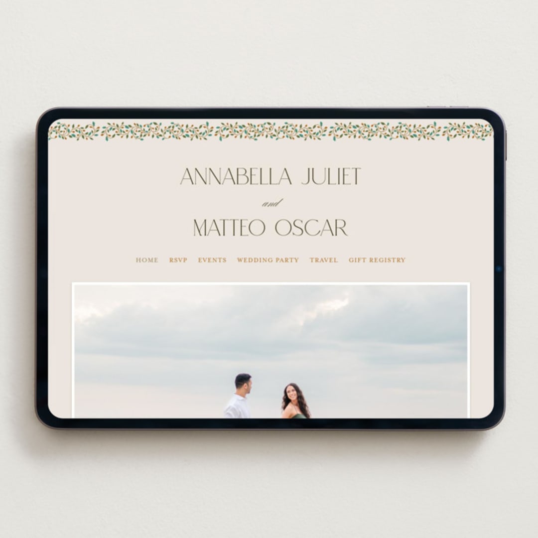 "Juliet" - Wedding Website in Autumn by Ashlee Townsend - Desktop Design