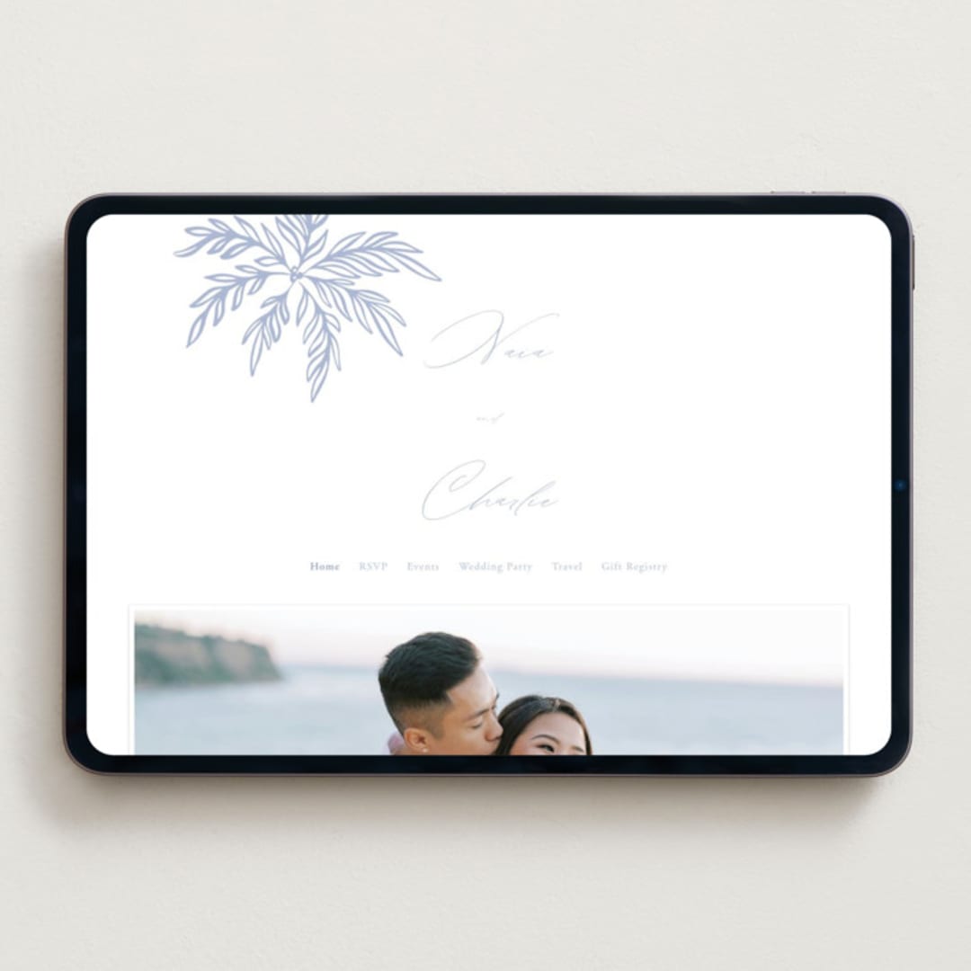 "Ocean Dreams" - Wedding Website in Pale Cerulean by Sabrin Deirani - Desktop Design