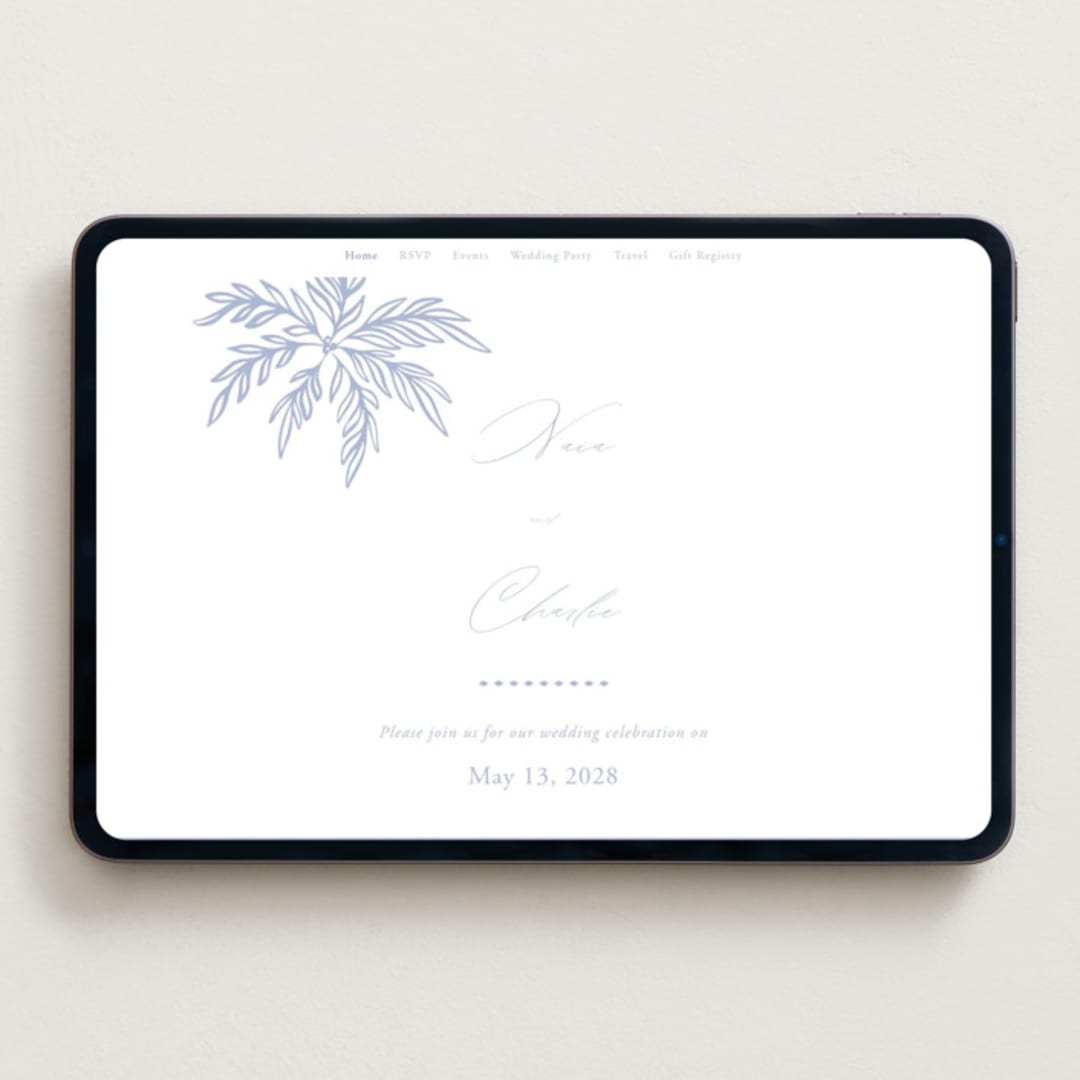 "Ocean Dreams" - Wedding Website in Pale Cerulean by Sabrin Deirani - Desktop Design