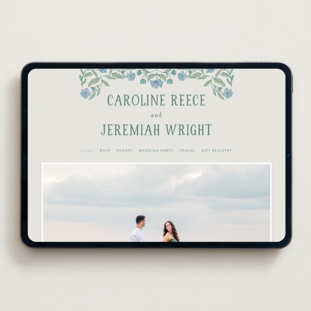 "Botanical" - Wedding Website in Garden by Kelly Watkins - Desktop Design