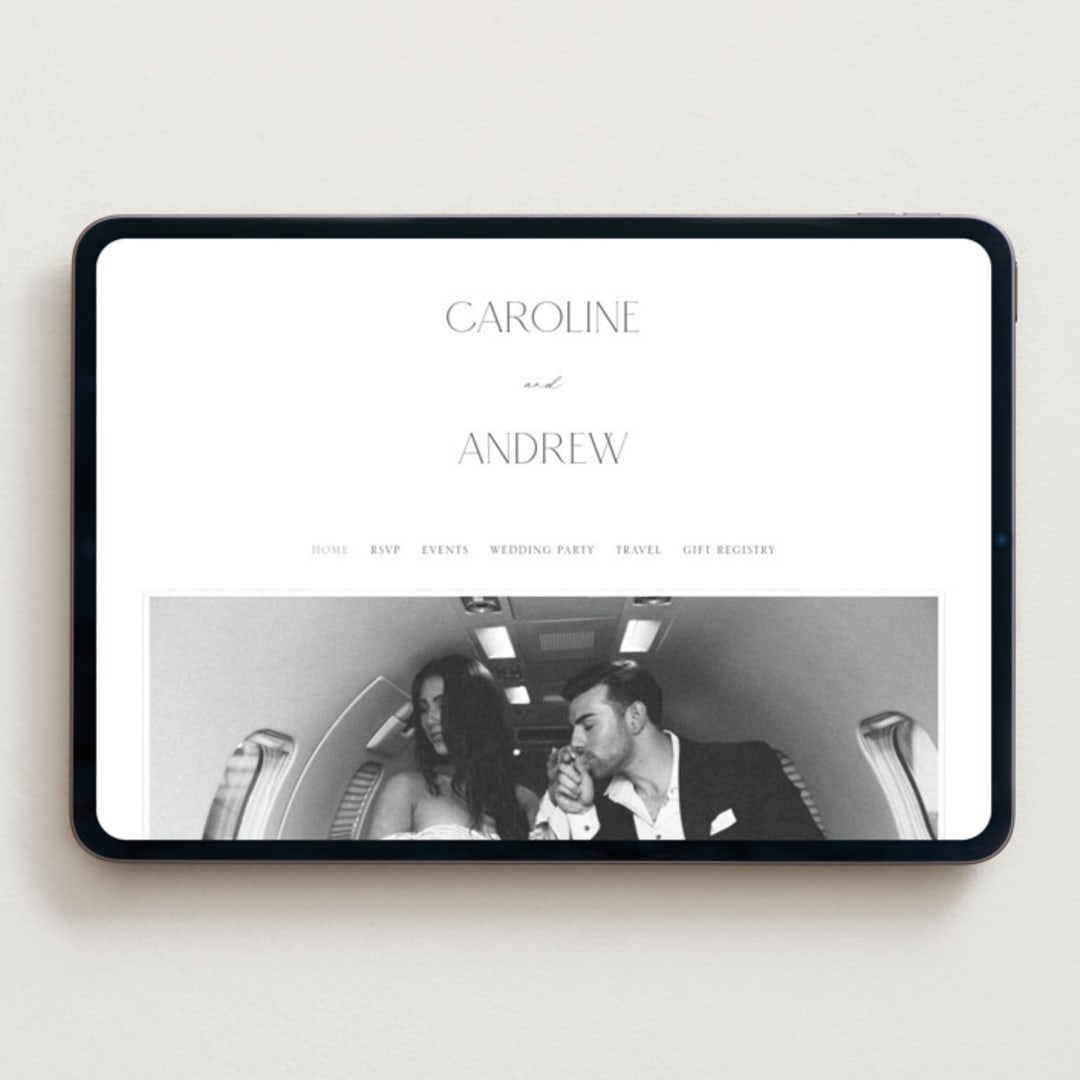 "Contemporary" - Wedding Website in Cotton by Vanessa Doyle - Desktop Design