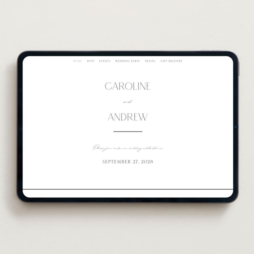 "Contemporary" - Wedding Website in Cotton by Vanessa Doyle - Desktop Design