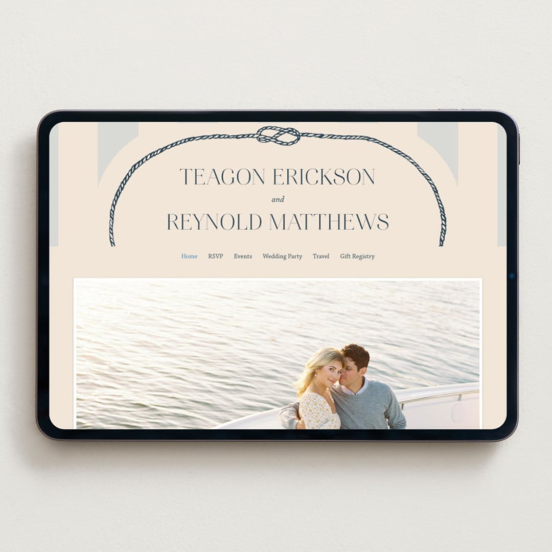 "nautical nuptials" - Wedding Website in Sea Breeze by Rebecca Durflinger - Desktop Design