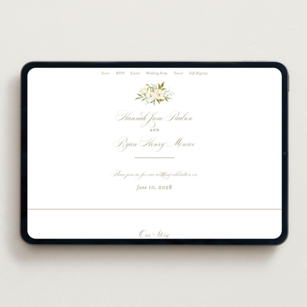 "Avalon" - Wedding Website in Chiffon by Everett Paper Goods - Desktop Design