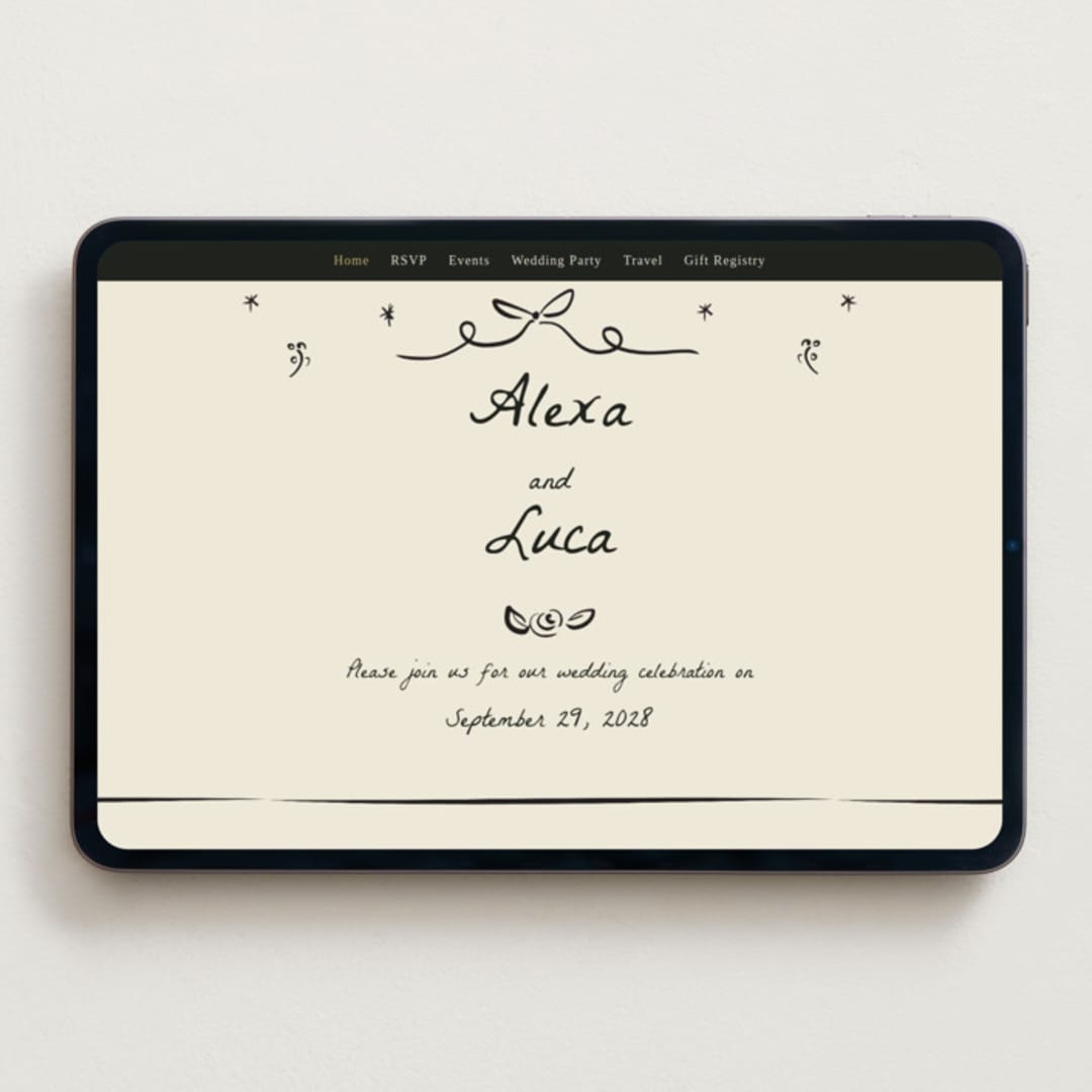 "Roses" - Wedding Website in Vanilla by Ani Somi - Desktop Design