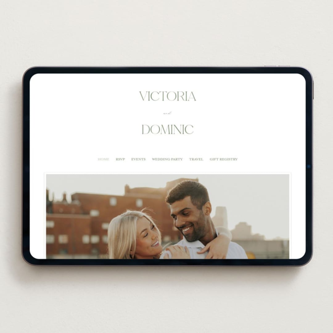 "Victoria" - Wedding Website in Clover by Kelly Schmidt - Desktop Design
