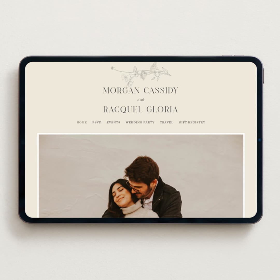 "floral stamp" - Wedding Website in Ivory by Baumbirdy - Desktop Design