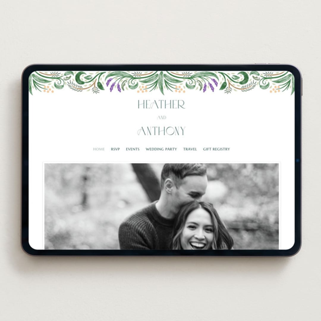 "Sierra" - Wedding Website in Spruce by Paper Sun Studio - Desktop Design