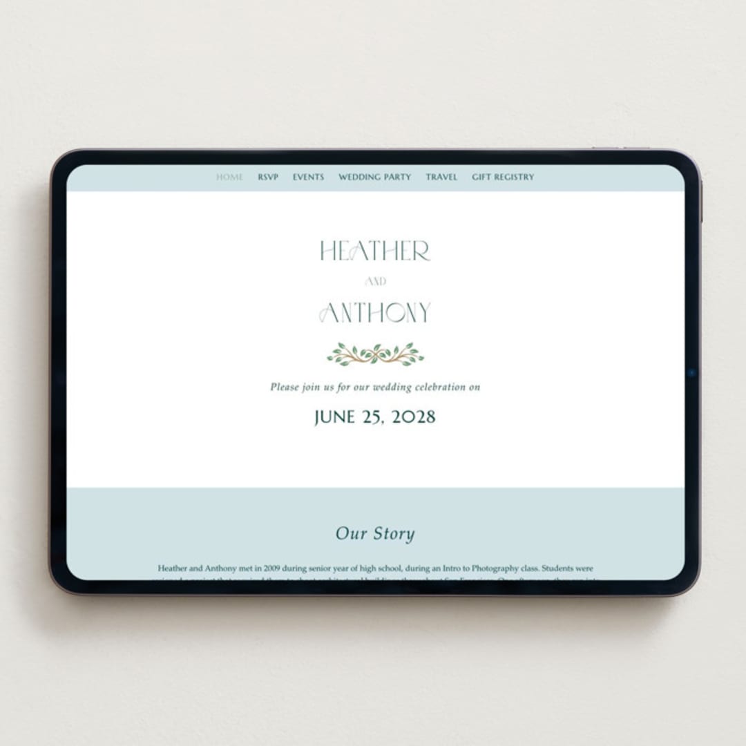 "Sierra" - Wedding Website in Spruce by Paper Sun Studio - Desktop Design