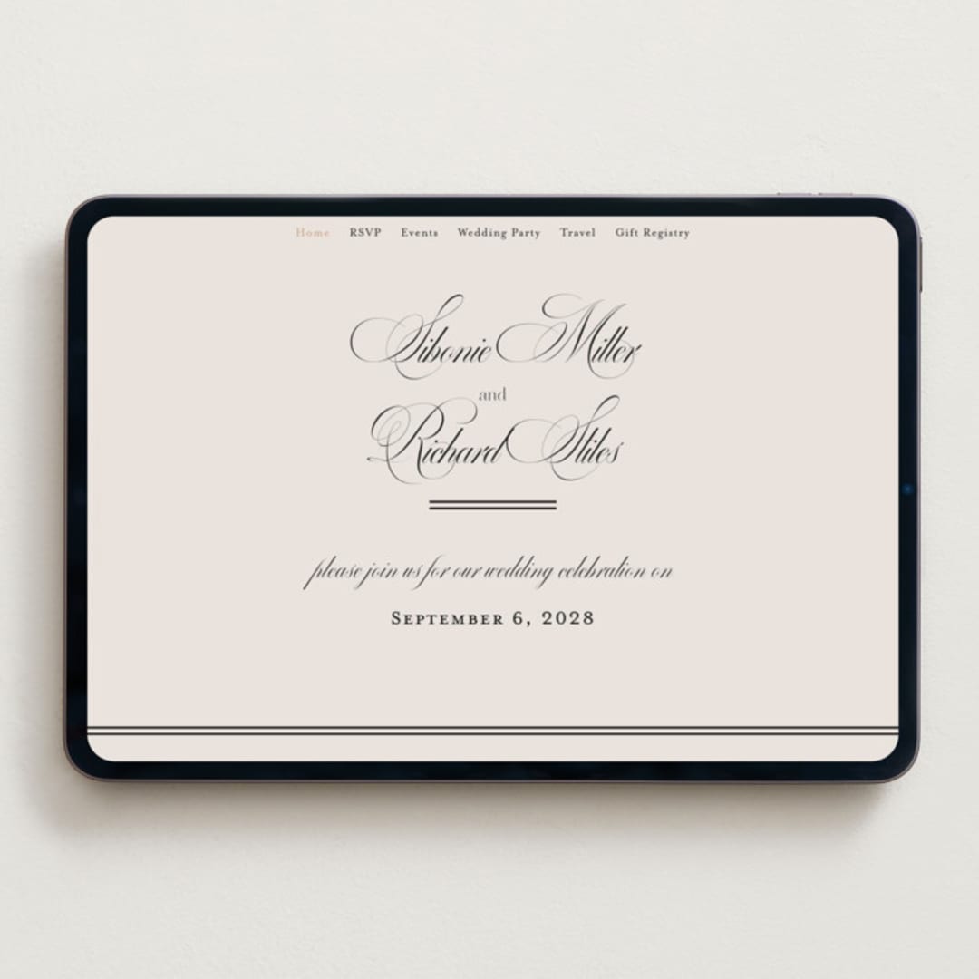 "Sibonie" - Wedding Website in Ivory by Melanie Kosuge - Desktop Design