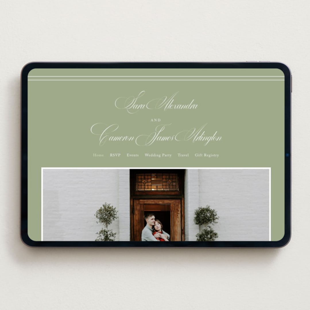 "Greenwood" - Wedding Website in Garden by Kelly Schmidt - Desktop Design
