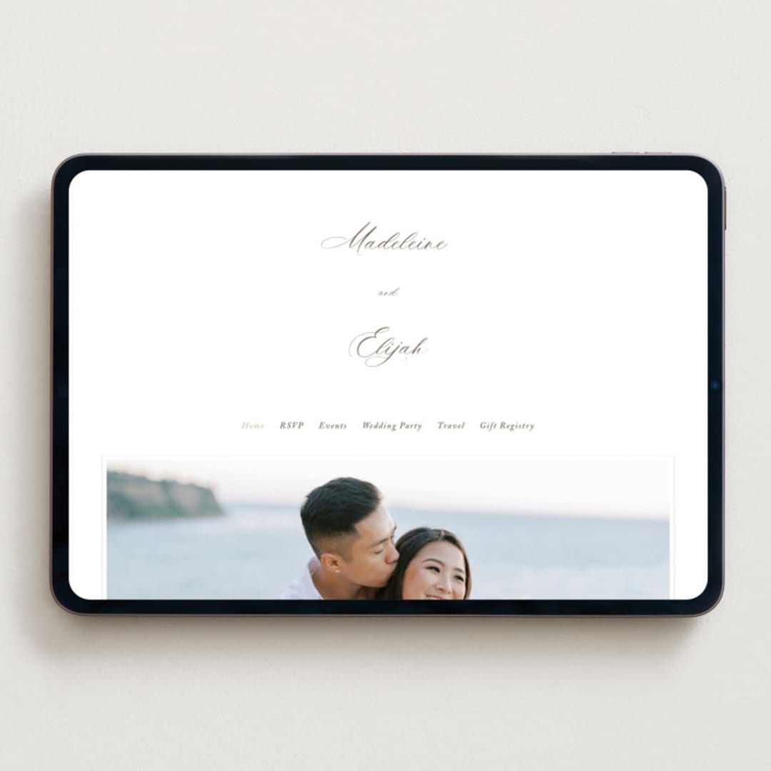 "Whimsy" - Wedding Website in Latte by Cara Scott - Desktop Design
