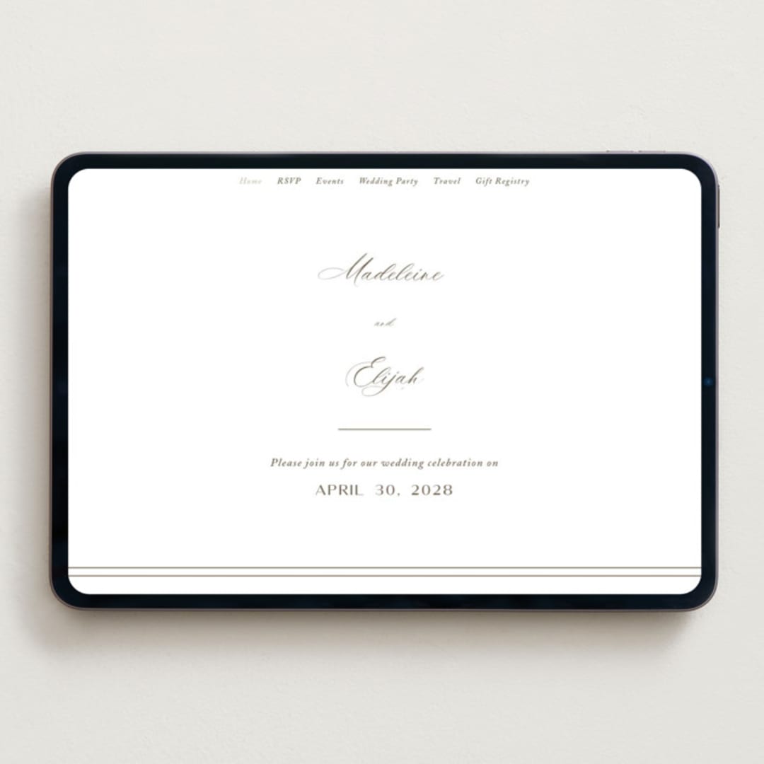 "Whimsy" - Wedding Website in Latte by Cara Scott - Desktop Design