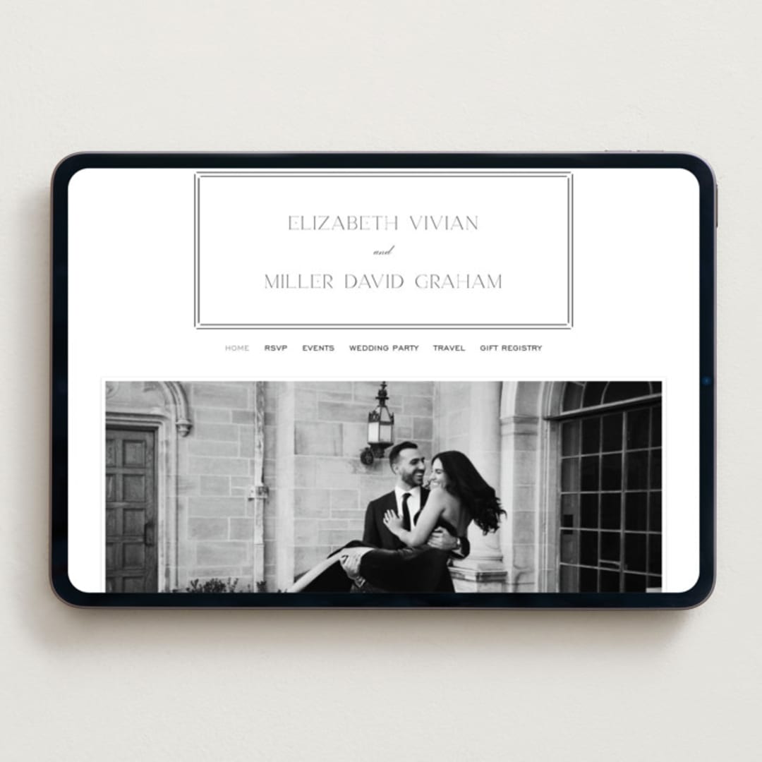 "Stripe Bevel" - Wedding Website in Salt by Amy Kross - Desktop Design