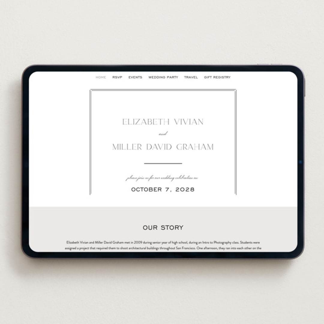 "Stripe Bevel" - Wedding Website in Salt by Amy Kross - Desktop Design