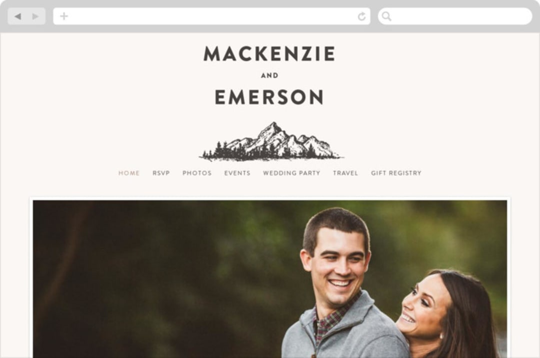"Mountains" - Wedding Website in Ivory by Anastasia Makarova - Desktop Design