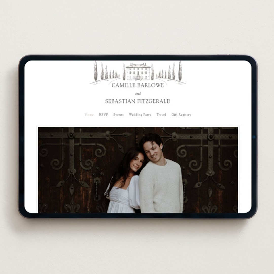 "Italian Countryside" - Wedding Website in Graphite by Melinda Denison - Desktop Design
