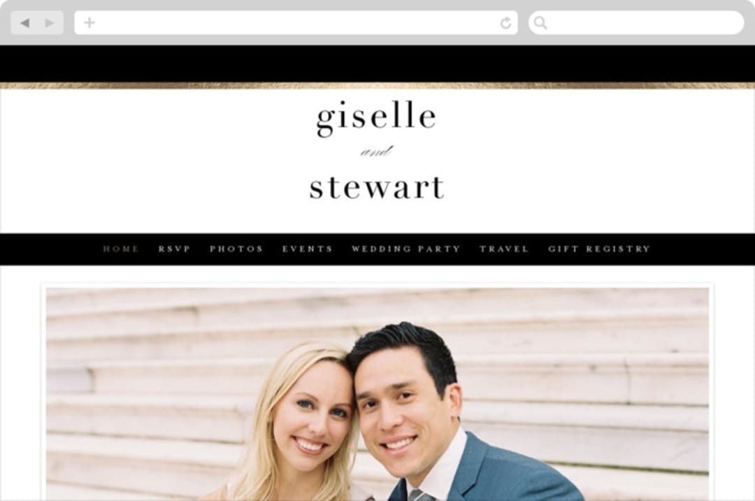 "Handsome Border" - Wedding Website in Chalkboard by Hooray Creative - Desktop Design