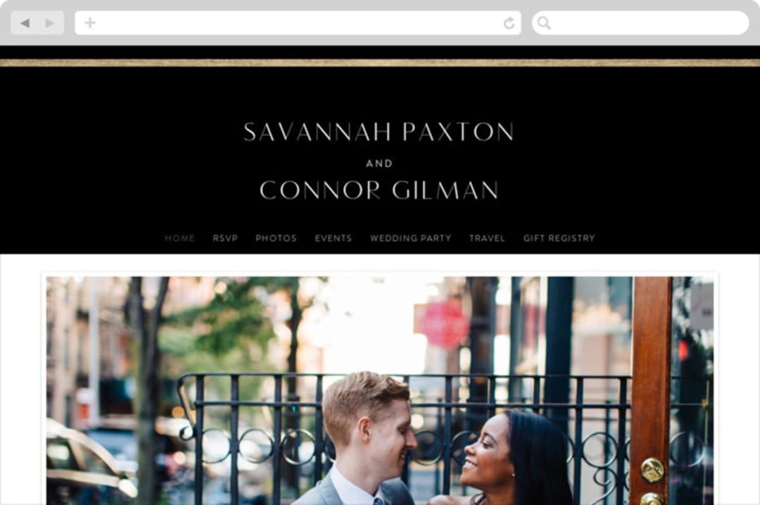 "New Monogram" - Wedding Website in Licorice by Jessica Williams - Desktop Design