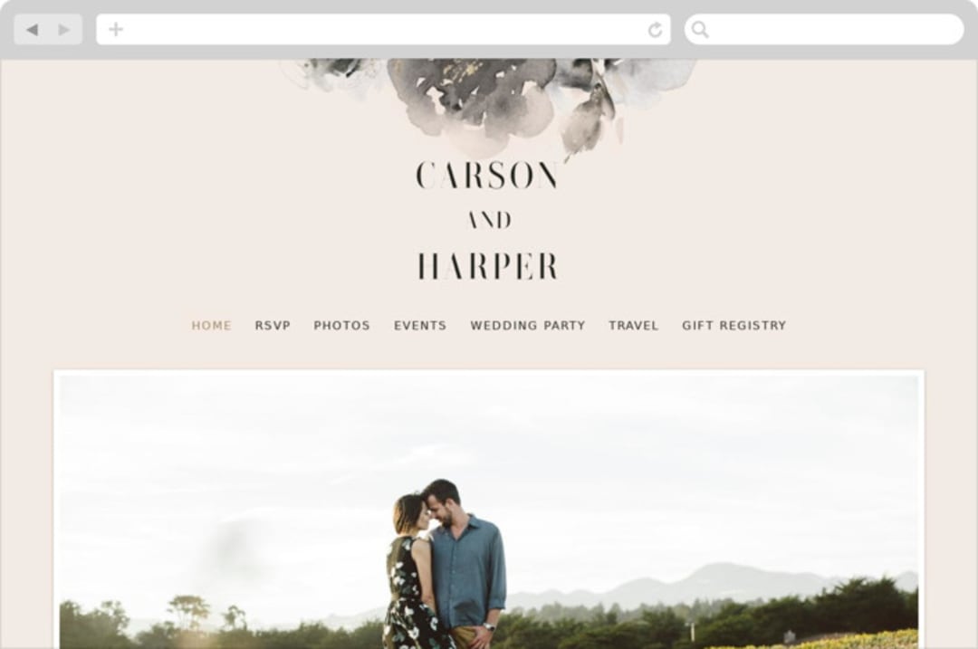 "Enchanted Blooms" - Wedding Website in Ivory by Lori Wemple - Desktop Design