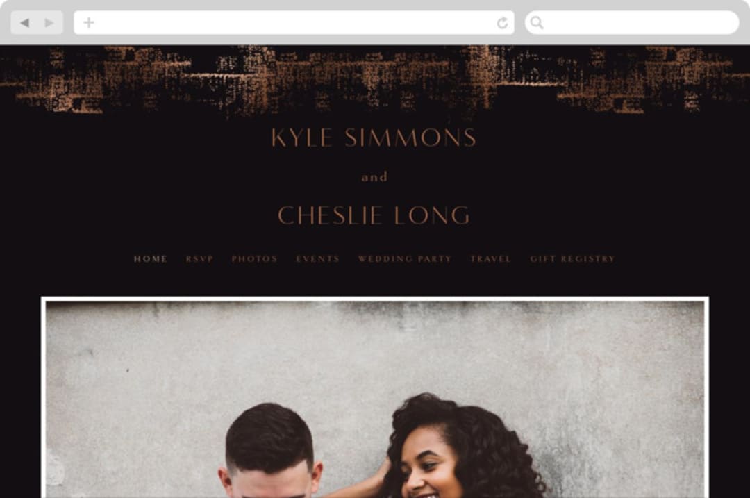 "Dazzling" - Wedding Website in Noir by Phrosné Barwood - Desktop Design