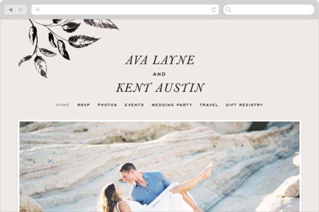 "Halcyon" - Wedding Website in Tuxedo by Leah Bisch - Desktop Design