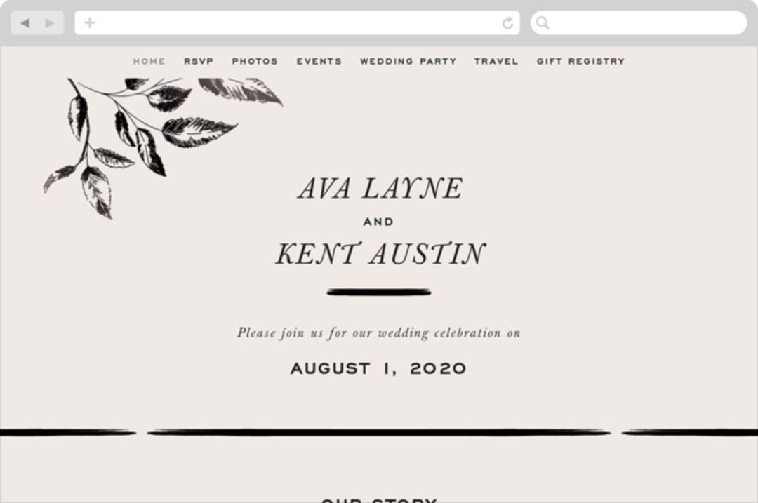 "Halcyon" - Wedding Website in Tuxedo by Leah Bisch - Desktop Design
