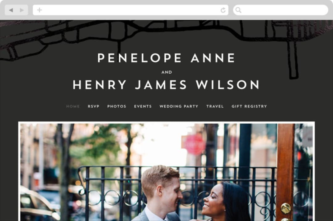 "Chicago" - Wedding Website in Onyx by Erin Deegan - Desktop Design