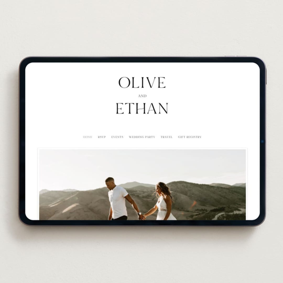 "Casual" - Wedding Website in Pearl by Owl and Toad - Desktop Design