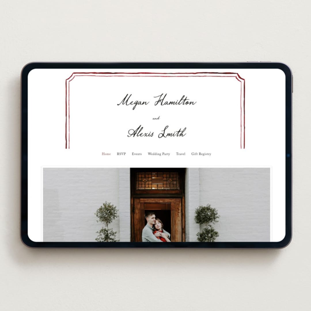 "Handwritten" - Wedding Website in Wine by Cass Loh - Desktop Design