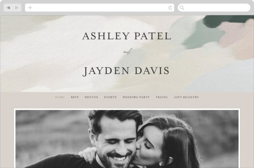 "Vista" - Wedding Website in Forest by Melanie Severin - Desktop Design
