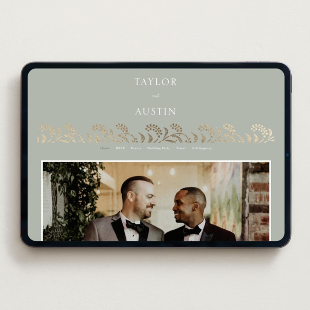 "Riviera" - Wedding Website in Willow by Leia Matt - Desktop Design