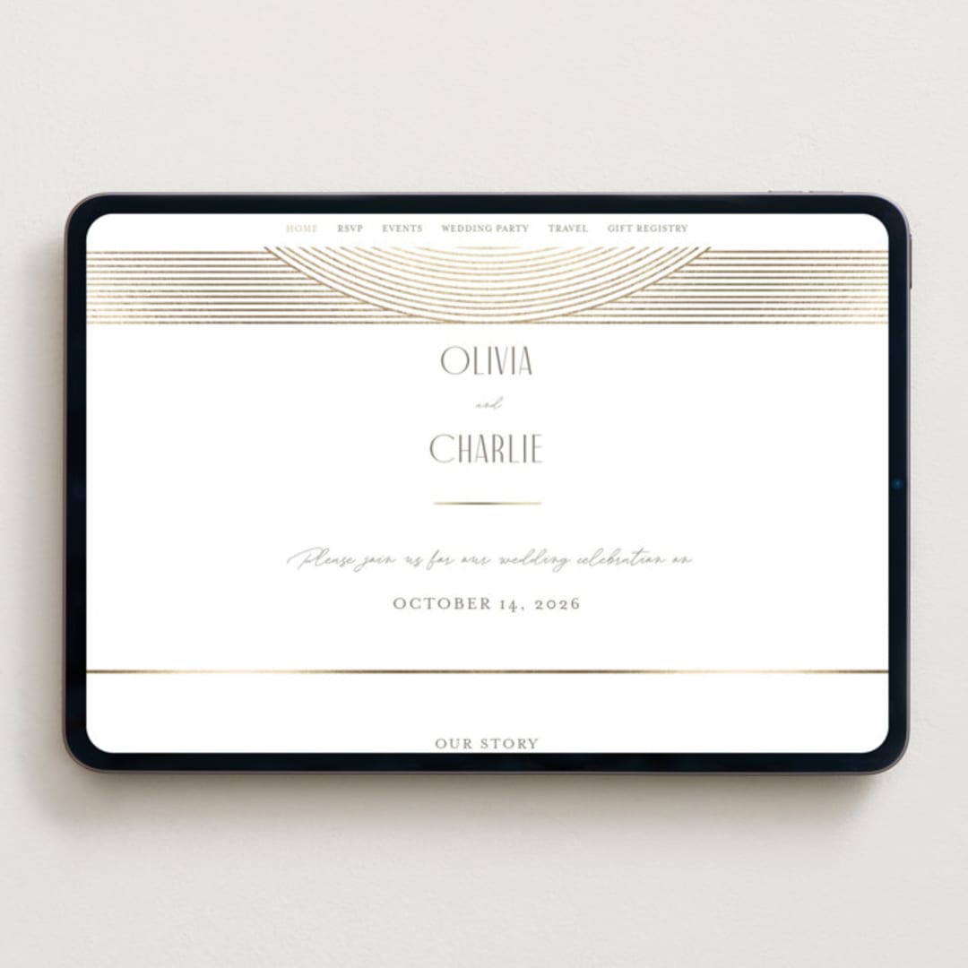 "Moderne" - Wedding Website in Alabaster by Pixel and Hank - Desktop Design
