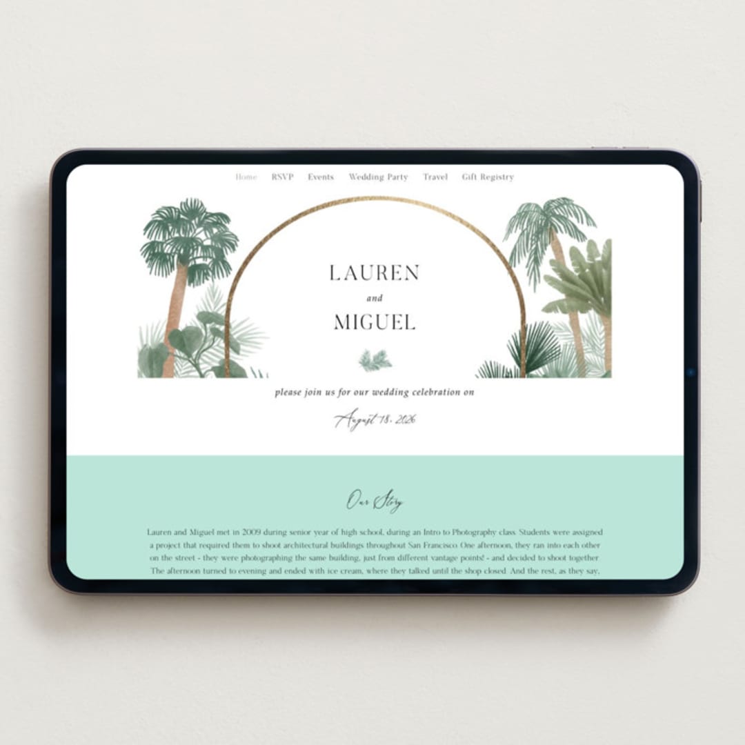 "The Greenhouse" - Wedding Website in Seagreen by Elly - Desktop Design