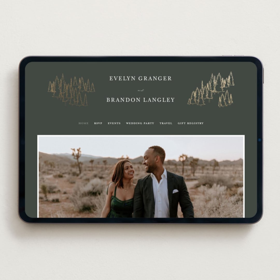 "Peaks" - Wedding Website in Hunter by Sarah Brown - Desktop Design