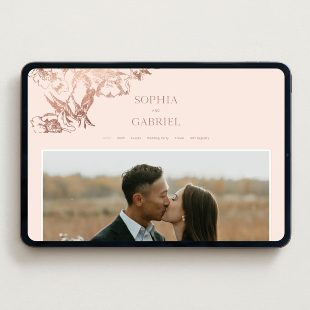 "mon amour" - Wedding Website in Sweet Blush by Design Lotus - Desktop Design