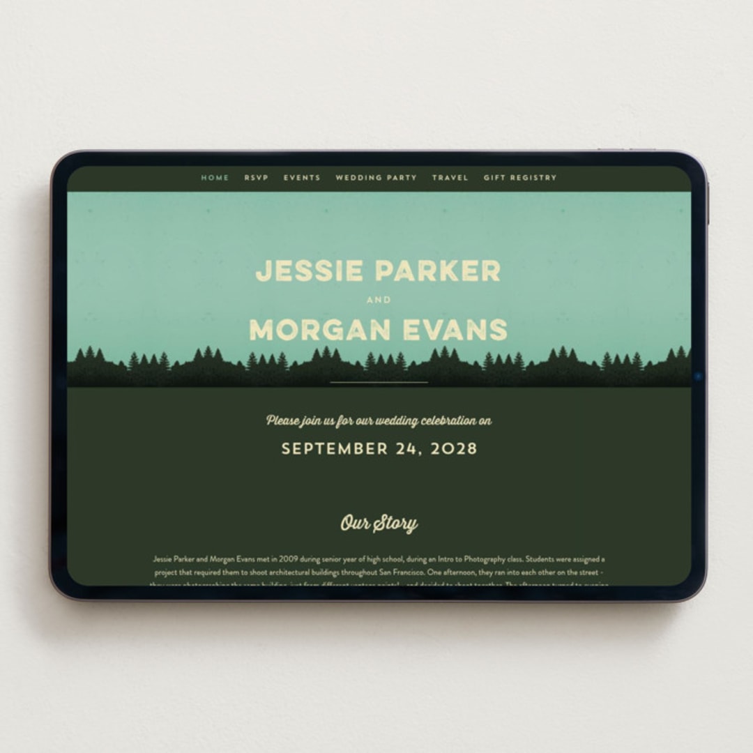 "Mountain View" - Wedding Website in Forest by Nam Bourassa - Desktop Design