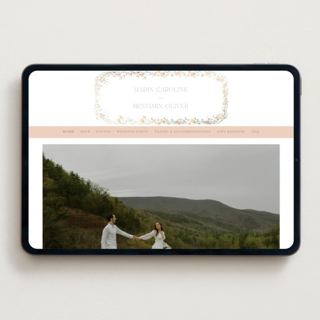 "Victorian Trellis" - Wedding Website in Golden Summer by Erin L. Wilson - Desktop Design