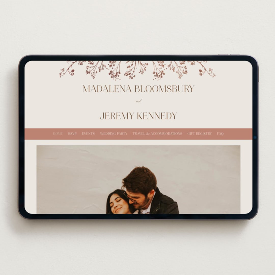 "Shining Florals" - Wedding Website in Almond by frau brandt - Desktop Design