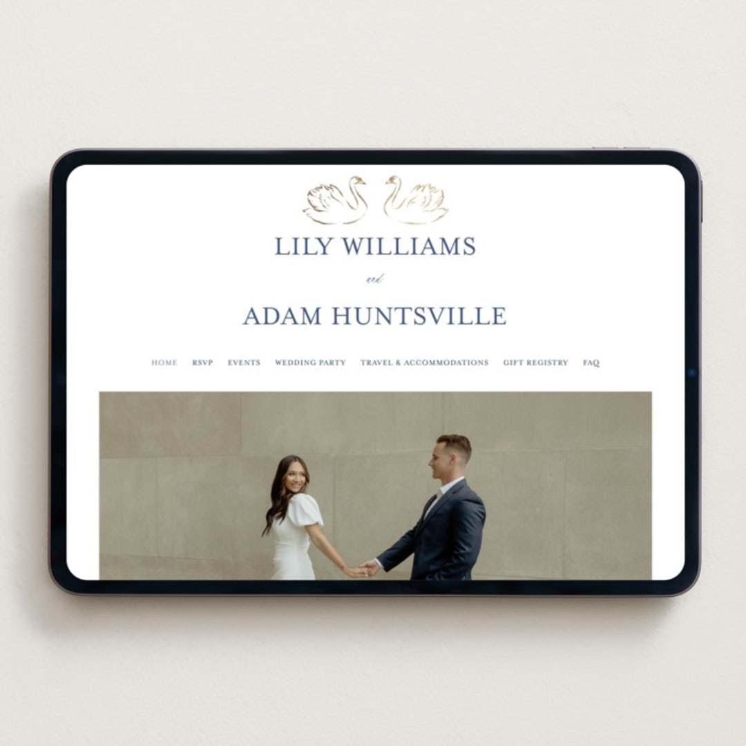 "Swan Song" - Wedding Website in Lakes by Sarah Knight - Desktop Design