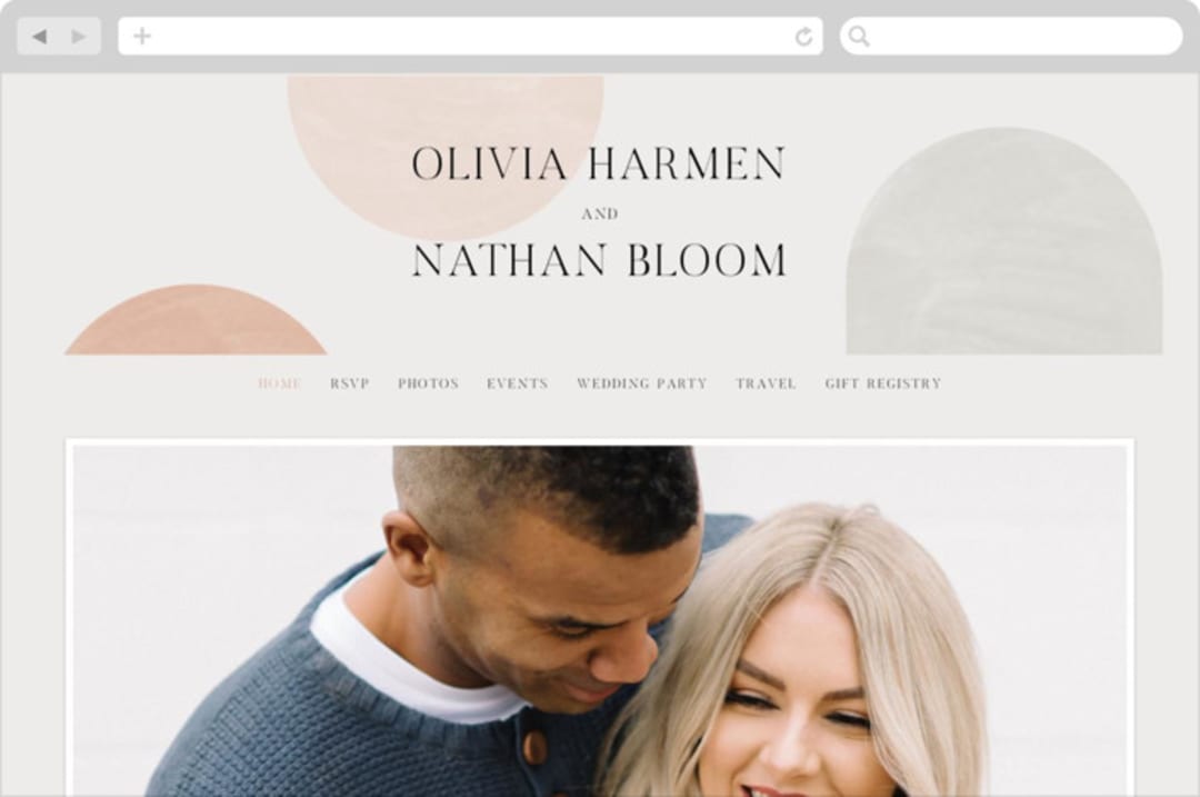 "Curves" - Wedding Website in Cafe by Pixel and Hank - Desktop Design