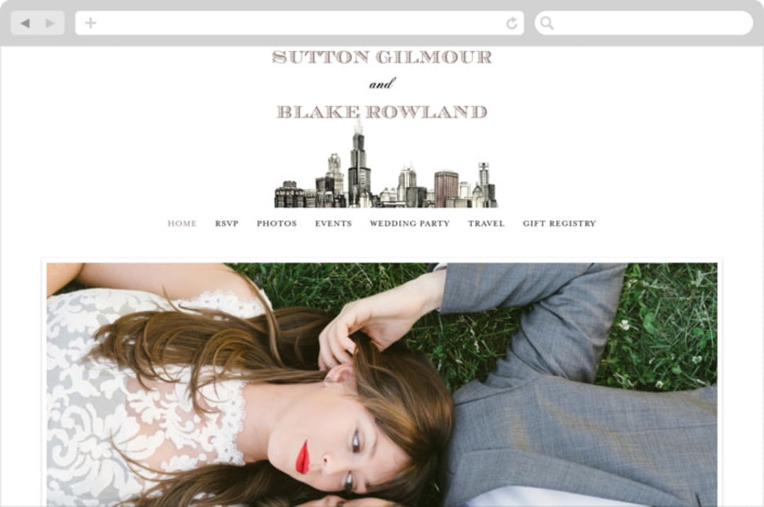 "Windy City" - Wedding Website in Antique by Turner de Feria - Desktop Design